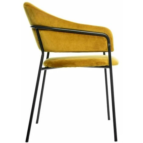 ATMOSPHERA, CRATEUR D'INTRIEUR Lot De 2 Fauteuils En Velours "Siron" 82cm Moutarde 5 ATMOSPHERA, CRATEUR D'INTRIEUR Lot De 2 Fauteuils En Velours "Siron" 82cm Moutarde – Image 3