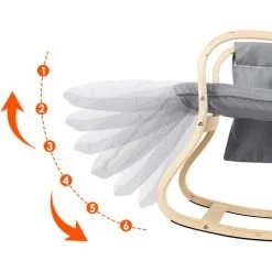 BAMNY Fauteuil à Bascule Fauteuil Relax Avec Repose-pieds Réglable En 5 Directions Capacité De Charge 150 KG Fauteuil Gris Pour Salon Bois De Bouleau 65x86x100cm -Pas Cher Fauteuil Magasin 34853071 2