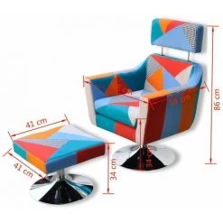 ASUPERMALL Fauteuil TV Avec Design De Patchwork Tissu 9 ASUPERMALL Fauteuil TV Avec Design De Patchwork Tissu -Pas Cher Fauteuil Magasin 34964265 3