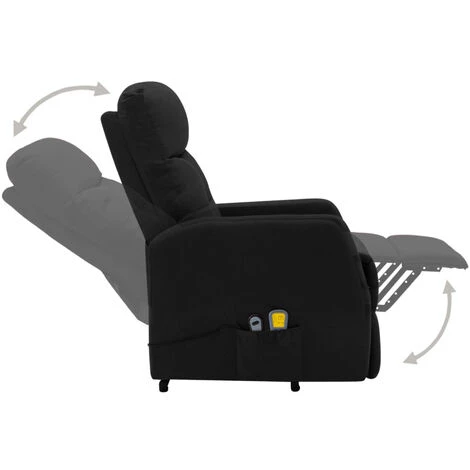 ASUPERMALL Fauteuil Inclinable De Massage Noir Tissu 7 ASUPERMALL Fauteuil Inclinable De Massage Noir Tissu – Image 5