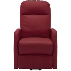 ASUPERMALL Fauteuil Inclinable Rouge Bordeaux Similicuir -Pas Cher Fauteuil Magasin 34966662 4