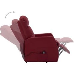 ASUPERMALL Fauteuil Inclinable Rouge Bordeaux Similicuir -Pas Cher Fauteuil Magasin 34966662 5
