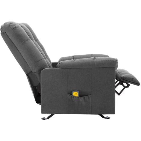 ASUPERMALL Fauteuil De Massage Inclinable Gris Clair Tissu 7 ASUPERMALL Fauteuil De Massage Inclinable Gris Clair Tissu – Image 5