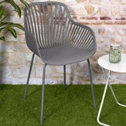 THE HOME DECO FACTORY Fauteuil Outdoor Ibiza Gris Home Deco Factory -Pas Cher Fauteuil Magasin 35000633 2