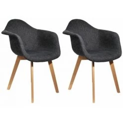 Paris Prix - Lot De 2 Fauteuils Design "maille" 84cm Noir
