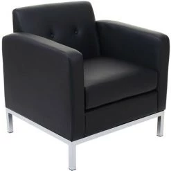 Fauteuil HHG-122, Système Modulaire De Fauteuils Avec Accoudoirs, Extensible Similicuir ~ Noir