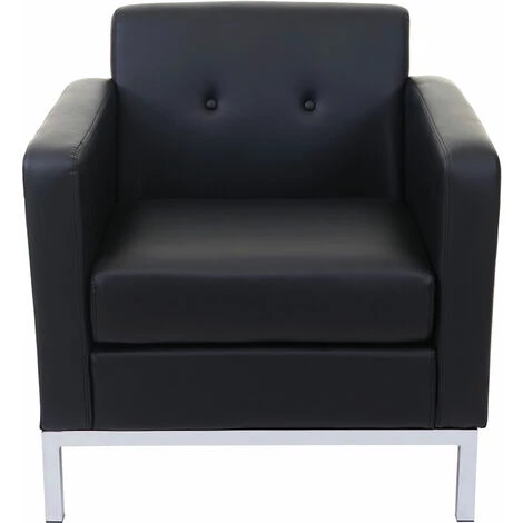 Fauteuil HHG-122, Système Modulaire De Fauteuils Avec Accoudoirs, Extensible Similicuir ~ Noir 5 Fauteuil HHG-122, Système Modulaire De Fauteuils Avec Accoudoirs, Extensible Similicuir ~ Noir â Image 3