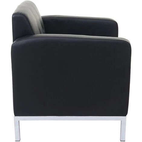 Fauteuil HHG-122, Système Modulaire De Fauteuils Avec Accoudoirs, Extensible Similicuir ~ Noir 6 Fauteuil HHG-122, Système Modulaire De Fauteuils Avec Accoudoirs, Extensible Similicuir ~ Noir â Image 4