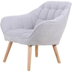 ZONS Fauteuil Suédine Feliz Gris Clair - Gris Clair - Gris Clair