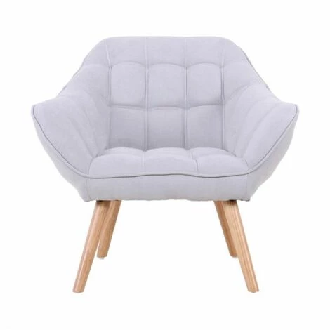 ZONS Fauteuil Suédine Feliz Gris Clair - Gris Clair - Gris Clair 4 ZONS Fauteuil Suédine Feliz Gris Clair - Gris Clair - Gris Clair – Image 2