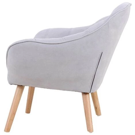 ZONS Fauteuil Suédine Feliz Gris Clair - Gris Clair - Gris Clair 6 ZONS Fauteuil Suédine Feliz Gris Clair - Gris Clair - Gris Clair – Image 4