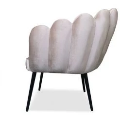 MEUBLER DESIGN Fauteuil Velours Design Lounge - Velours Taupe, Métal, Mousse Polyéthylène, Style Art Déco, 67 X 64 X 77 Cm -Pas Cher Fauteuil Magasin 35172035 4