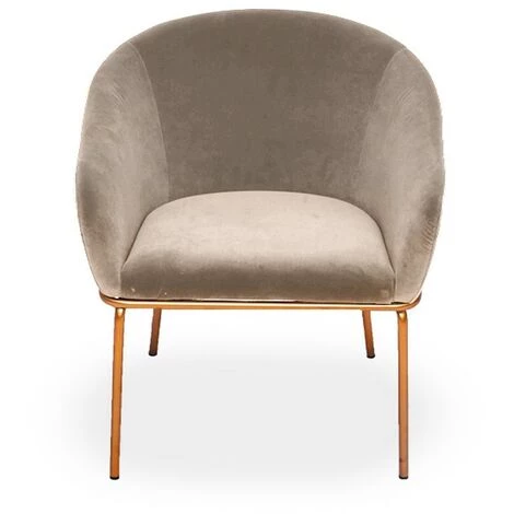MEUBLER DESIGN Chaise Avec Accoudoirs Velours Pied Or Muleur - Velours Taupe, Métal, Mousse Polyéthylène, Style Art Déco, 60 X 60 X 78 Cm - Velours Taupe 4 MEUBLER DESIGN Chaise Avec Accoudoirs Velours Pied Or Muleur - Velours Taupe, Métal, Mousse Polyéthylène, Style Art Déco, 60 X 60 X 78 Cm - Velours Taupe â Image 2