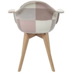 HOME DÉCO FACTORY Fauteuil Scandinave Patchwork Rose Gris Pieds Bois - Rose - Rose/gris 9 HOME DÉCO FACTORY Fauteuil Scandinave Patchwork Rose Gris Pieds Bois - Rose - Rose/gris -Pas Cher Fauteuil Magasin 35235780 3