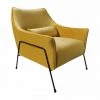MEUBLETMOI Fauteuil En Velours Jaune Avec Piètement En Métal Noir - LENI - Jaune 2 MEUBLETMOI Fauteuil En Velours Jaune Avec Piètement En Métal Noir - LENI - Jaune -Pas Cher Fauteuil Magasin 35555272 1