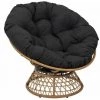 Paris Prix - Fauteuil Design "cancun" 96cm Noir & Naturel