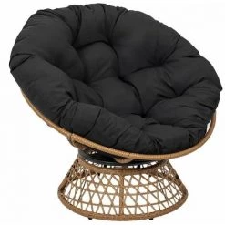 Paris Prix - Fauteuil Design "cancun" 96cm Noir & Naturel