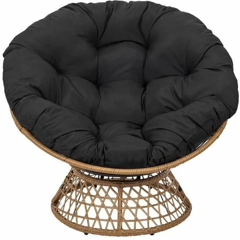 Paris Prix - Fauteuil Design "cancun" 96cm Noir & Naturel 4 Paris Prix - Fauteuil Design "cancun" 96cm Noir & Naturel – Image 2