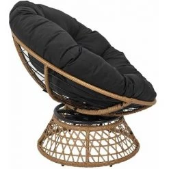 Paris Prix - Fauteuil Design "cancun" 96cm Noir & Naturel 8 Paris Prix - Fauteuil Design "cancun" 96cm Noir & Naturel -Pas Cher Fauteuil Magasin 35648883 3