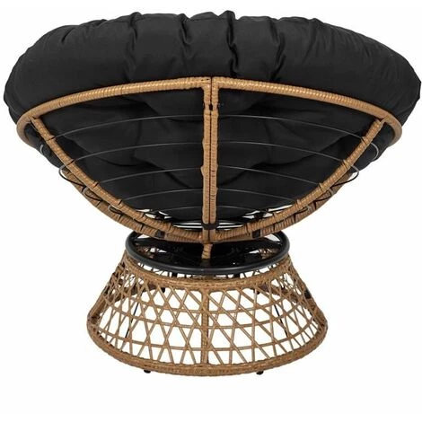 Paris Prix - Fauteuil Design "cancun" 96cm Noir & Naturel 6 Paris Prix - Fauteuil Design "cancun" 96cm Noir & Naturel – Image 4