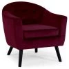 Paris Prix - Fauteuil Scandinave Velours "lopy" 79cm Bordeaux -Pas Cher Fauteuil Magasin 35752749 1