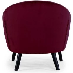 Paris Prix - Fauteuil Scandinave Velours "lopy" 79cm Bordeaux 8 Paris Prix - Fauteuil Scandinave Velours "lopy" 79cm Bordeaux -Pas Cher Fauteuil Magasin 35752749 2