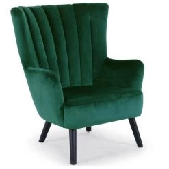 Paris Prix - Fauteuil Scandinave Velours "velvet" 94cm Vert