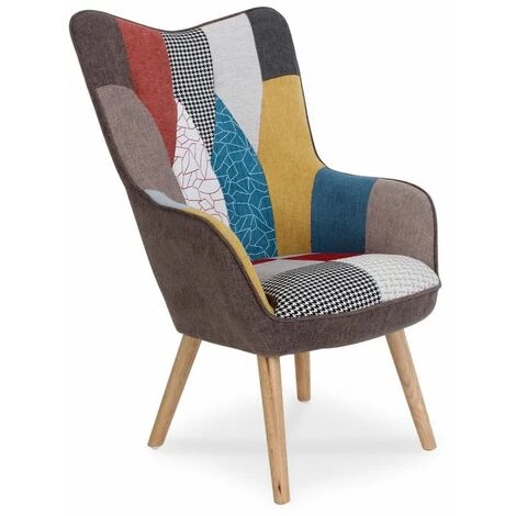 Paris Prix - Fauteuil Design Patchwork "artic" 100cm Multicolore 3 Paris Prix - Fauteuil Design Patchwork "artic" 100cm Multicolore