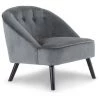 Paris Prix - Fauteuil Scandinave Velours "flam" 76cm Gris 1 Paris Prix - Fauteuil Scandinave Velours "flam" 76cm Gris -Pas Cher Fauteuil Magasin 35753248 1