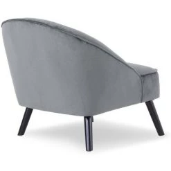 Paris Prix - Fauteuil Scandinave Velours "flam" 76cm Gris 8 Paris Prix - Fauteuil Scandinave Velours "flam" 76cm Gris -Pas Cher Fauteuil Magasin 35753248 2