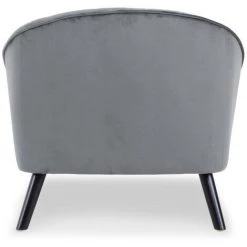 Paris Prix - Fauteuil Scandinave Velours "flam" 76cm Gris 10 Paris Prix - Fauteuil Scandinave Velours "flam" 76cm Gris -Pas Cher Fauteuil Magasin 35753248 4