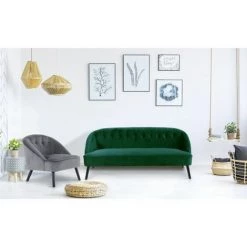 Paris Prix - Fauteuil Scandinave Velours "flam" 76cm Gris 11 Paris Prix - Fauteuil Scandinave Velours "flam" 76cm Gris -Pas Cher Fauteuil Magasin 35753248 5