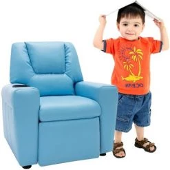 Fauteuil Inclinable Pour Enfants Similicuir Bleu VidaXL 8 Fauteuil Inclinable Pour Enfants Similicuir Bleu VidaXL -Pas Cher Fauteuil Magasin 35814269 2