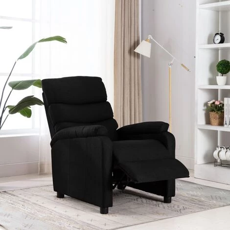 TRUE DEAL Fauteuil Inclinable Noir Tissu 3 TRUE DEAL Fauteuil Inclinable Noir Tissu