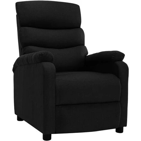 TRUE DEAL Fauteuil Inclinable Noir Tissu 4 TRUE DEAL Fauteuil Inclinable Noir Tissu – Image 2