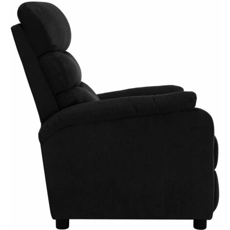 TRUE DEAL Fauteuil Inclinable Noir Tissu 6 TRUE DEAL Fauteuil Inclinable Noir Tissu – Image 4