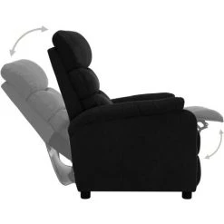 TRUE DEAL Fauteuil Inclinable Noir Tissu 11 TRUE DEAL Fauteuil Inclinable Noir Tissu -Pas Cher Fauteuil Magasin 35838513 5