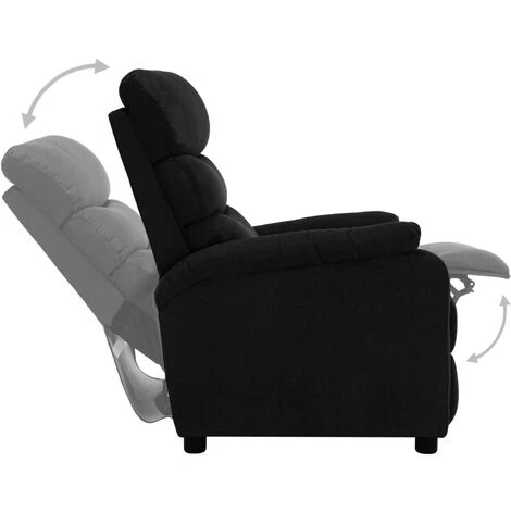 TRUE DEAL Fauteuil Inclinable Noir Tissu 7 TRUE DEAL Fauteuil Inclinable Noir Tissu – Image 5