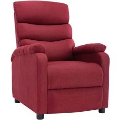 TRUE DEAL Fauteuil Inclinable Rouge Bordeaux Tissu -Pas Cher Fauteuil Magasin 35838515 2