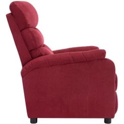 TRUE DEAL Fauteuil Inclinable Rouge Bordeaux Tissu -Pas Cher Fauteuil Magasin 35838515 4