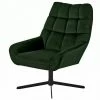Selsey SHERLEY - Fauteuil Pivotant - Tissu Velours Vert Bouteille, Dossier Matelassé -Pas Cher Fauteuil Magasin 35854528 1