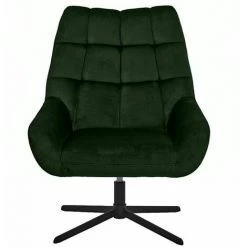 Selsey SHERLEY - Fauteuil Pivotant - Tissu Velours Vert Bouteille, Dossier Matelassé -Pas Cher Fauteuil Magasin 35854528 3