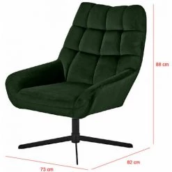 Selsey SHERLEY - Fauteuil Pivotant - Tissu Velours Vert Bouteille, Dossier Matelassé -Pas Cher Fauteuil Magasin 35854528 5