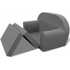 Chaise Longue Pliable Pour Enfants Gris VidaXL -Pas Cher Fauteuil Magasin 3603486 3