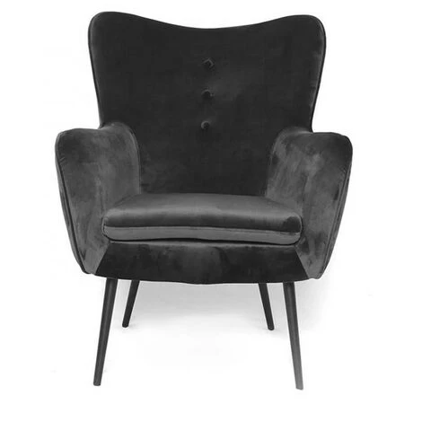 MEUBLER DESIGN Fauteuil En Velours Design Zola - Noir, Velours, Style Art Déco, 69 X 68 X 90 Cm 3 MEUBLER DESIGN Fauteuil En Velours Design Zola - Noir, Velours, Style Art Déco, 69 X 68 X 90 Cm