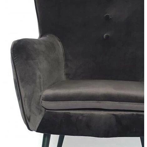 MEUBLER DESIGN Fauteuil En Velours Design Zola - Noir, Velours, Style Art Déco, 69 X 68 X 90 Cm 5 MEUBLER DESIGN Fauteuil En Velours Design Zola - Noir, Velours, Style Art Déco, 69 X 68 X 90 Cm – Image 3
