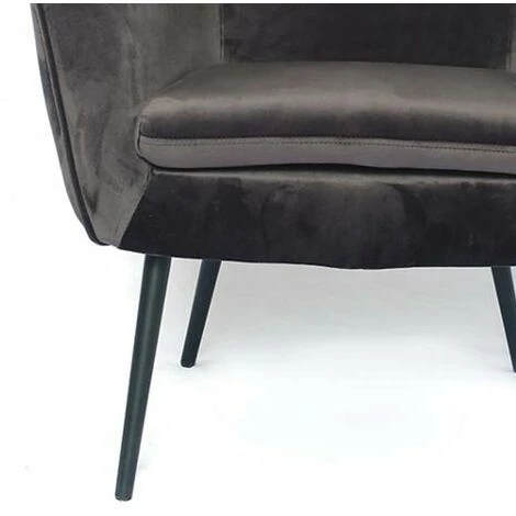 MEUBLER DESIGN Fauteuil En Velours Design Zola - Noir, Velours, Style Art Déco, 69 X 68 X 90 Cm 6 MEUBLER DESIGN Fauteuil En Velours Design Zola - Noir, Velours, Style Art Déco, 69 X 68 X 90 Cm – Image 4