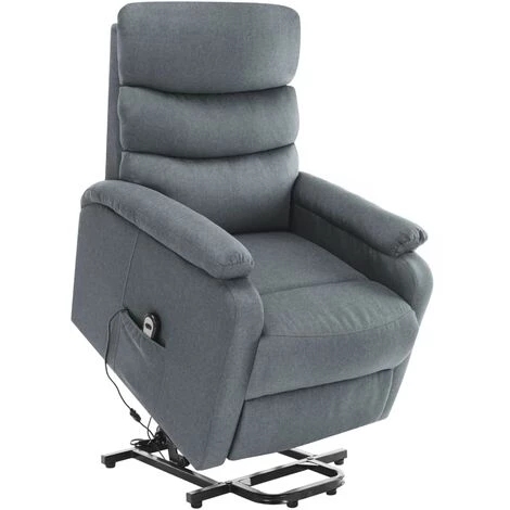TRUE DEAL Fauteuil Inclinable De Massage Gris Clair Tissu 3 TRUE DEAL Fauteuil Inclinable De Massage Gris Clair Tissu