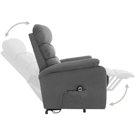 TRUE DEAL Fauteuil Inclinable De Massage Gris Clair Tissu 7 TRUE DEAL Fauteuil Inclinable De Massage Gris Clair Tissu – Image 5