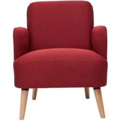 MILIBOO Fauteuil Scandinave Bordeaux Et Bois ISKO - Bordeaux